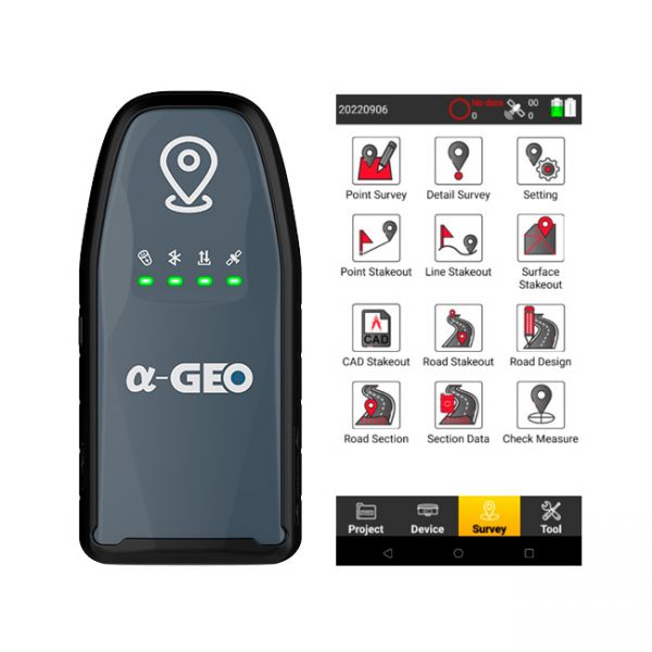 GNSS RTK receiver AlphaGeo Geopuls with Laser