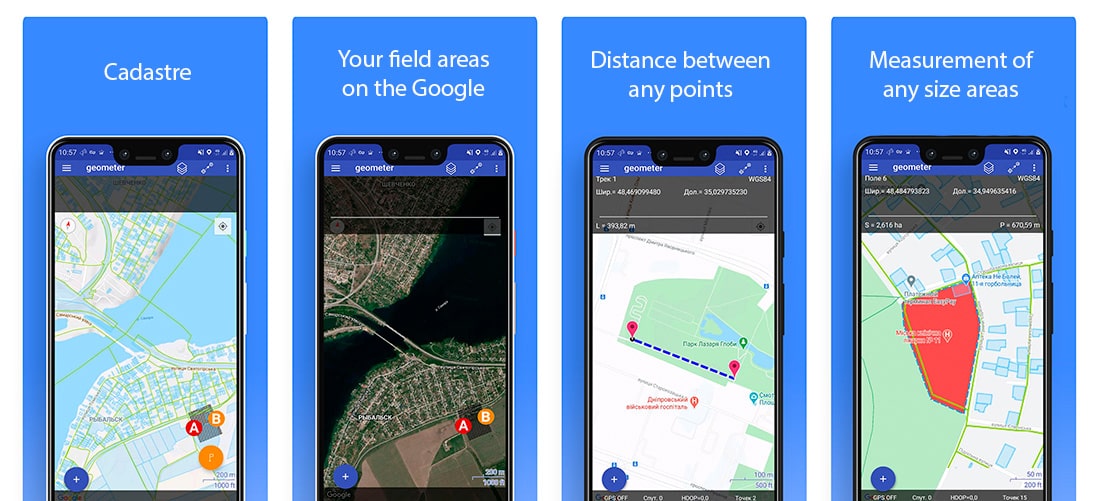 Geometer. Measurements on maps